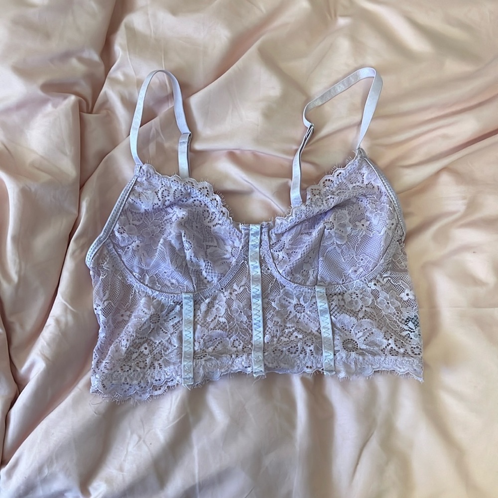 Pink/Purple lace cropped top